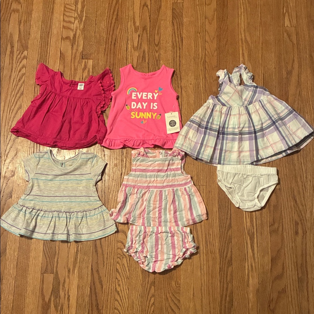 Assorted Baby Girl 0-3 Month Outfits and Tops